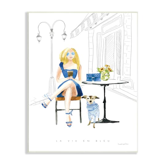 Stupell Industries La Vie En Bleu Parisian Glam Phrase Female Wall Plaque